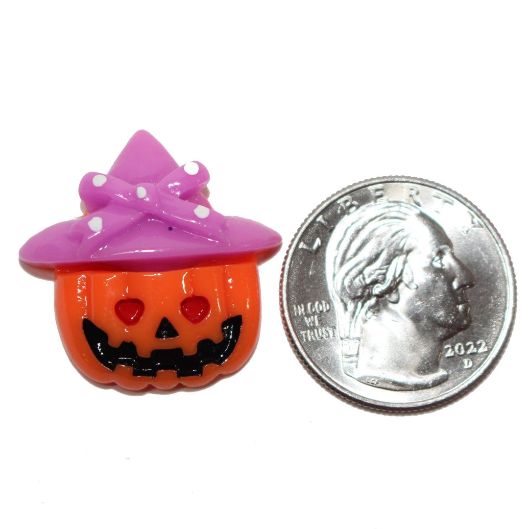Little Miss Pumpkin Halloween Miniature Cabochon by GlitterLambs.com
