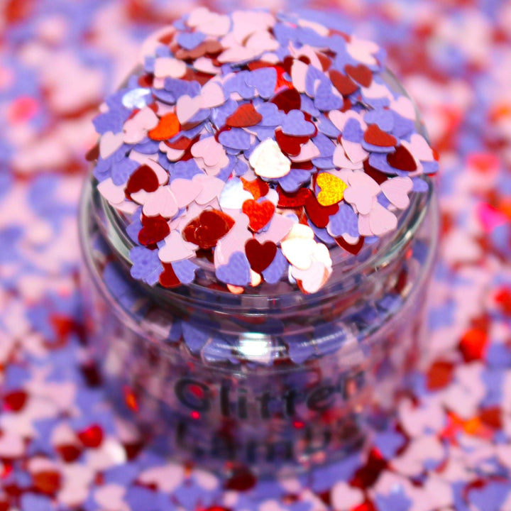 Love Bug Valentine Glitter by GlitterLambs.com Pink, Red and Purple Heart Glitter