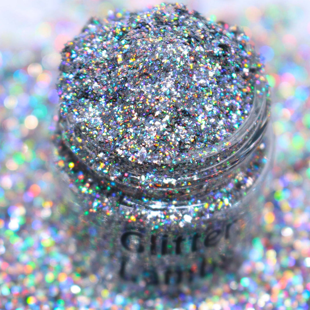 Millionaire silver holographic PMMA by GlitterLambs.com