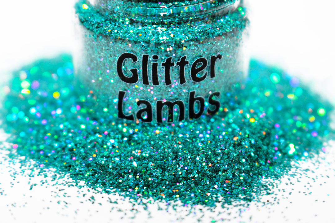 My Best Friend Is A Mermaid | (.015) by GlitterLambs.com Great for crafts, nails, resin, body, etc. Holographic Aqua glitter.