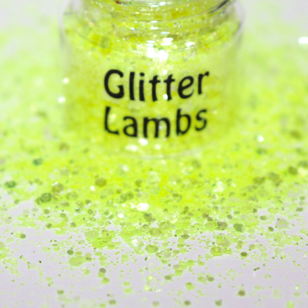 My Unicorn Has A Lemonade Stand Glitter. Great for crafts, resin, nails, tumbler cups, acrylic pouring, etc by Glitter Lambs GlitterLambs.com Yellow Chunky Loose Glitter Mix