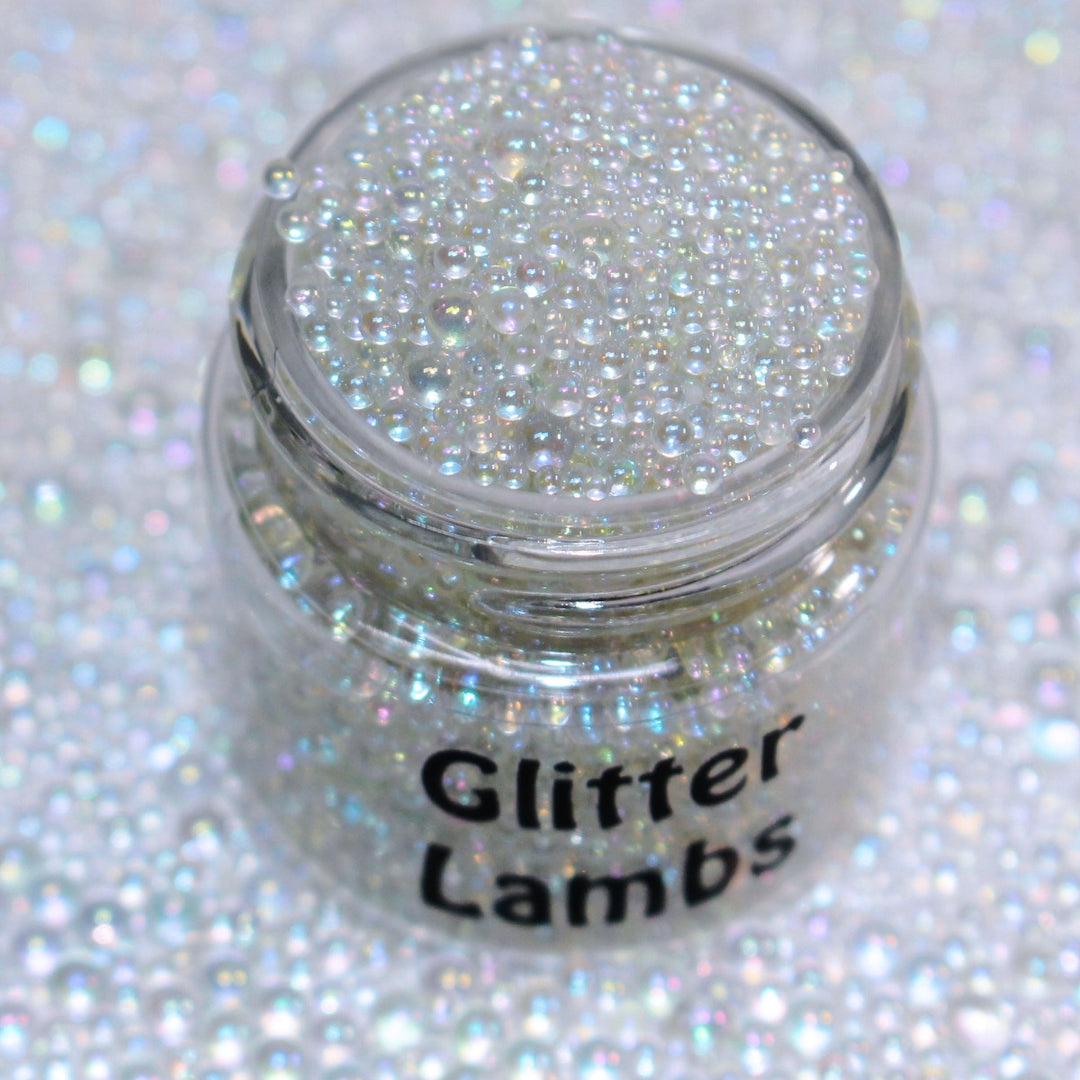 My Best Friend Is A Ghost 1-3mm Iridescent bubble caviar beads by GlitterLambs.com