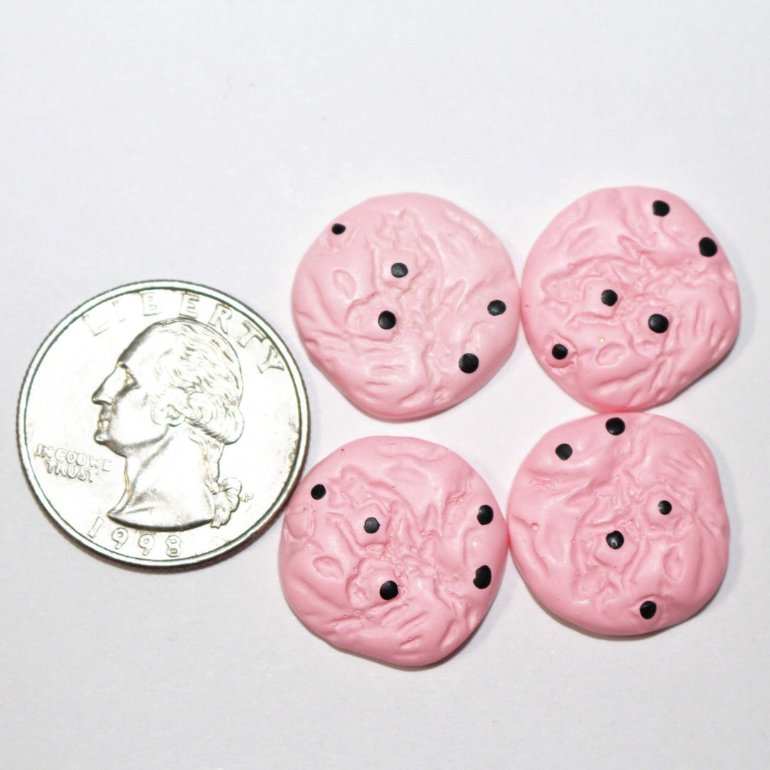 Pink chocolate chip cookie cabochons