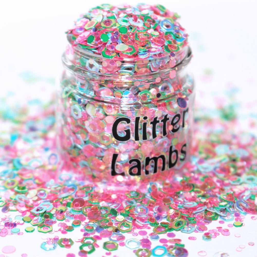 Powerpuff Girls Glitter by GlitterLambs.com. Great for arts and crafts, nails, resin, acrylic pouring, tumbler cups, etc. 