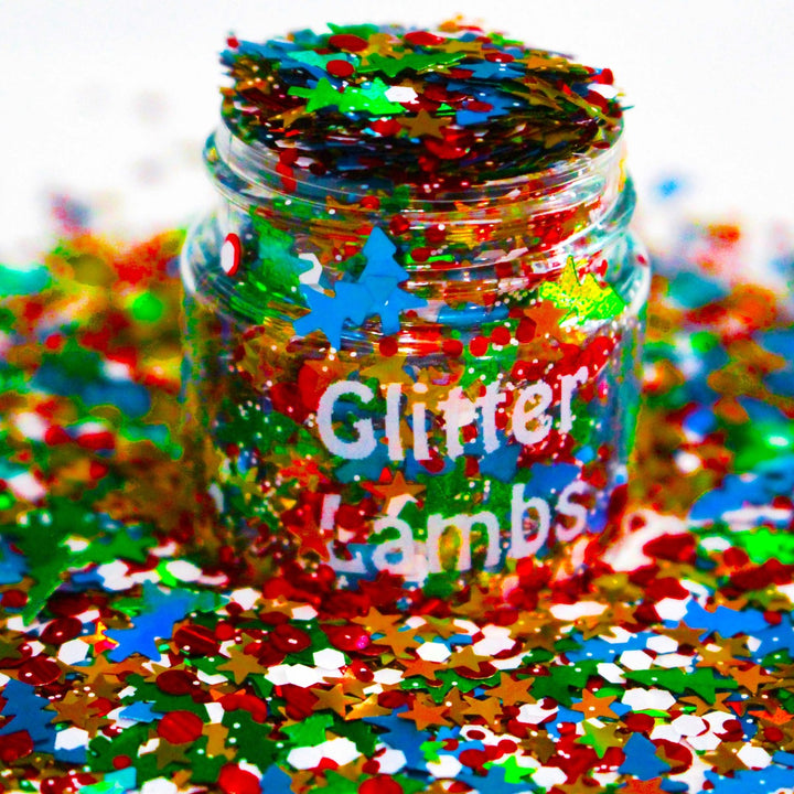 Presents Under The Tree Christmas Glitter by GlitterLambs.com