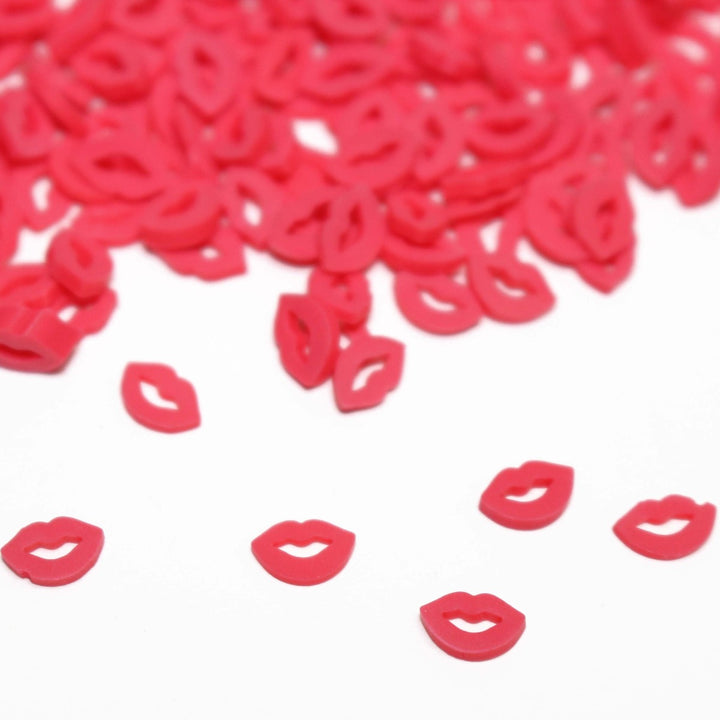 Red Hot Kisses Valentine Clay Sprinkles Shaker Bits by GlitterLambs.com