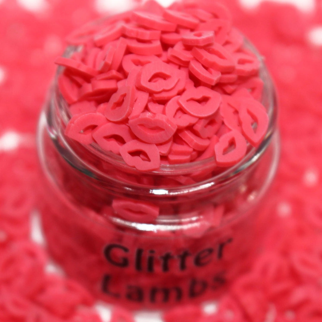 Red Hot Kisses Valentine Clay Sprinkles Shaker Bits by GlitterLambs.com