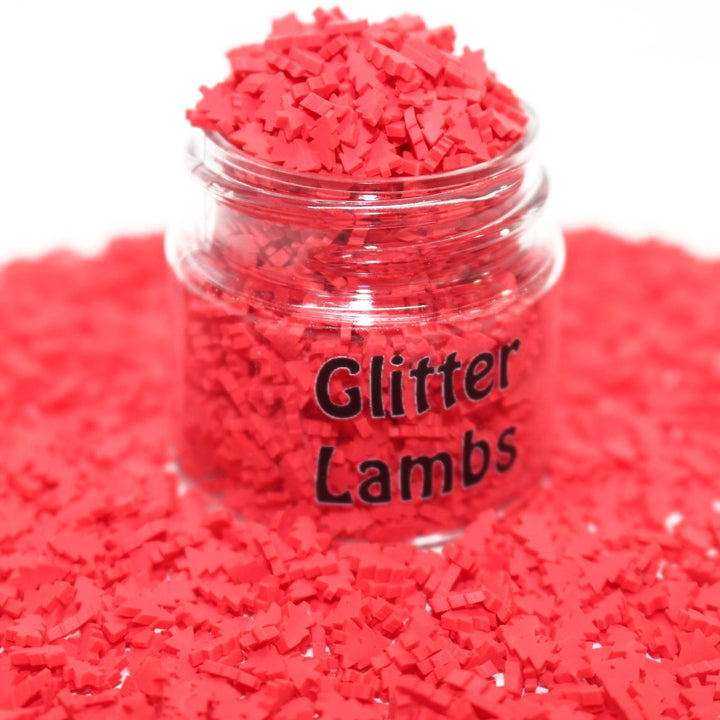 Red Velvet X-Mas Tree Cake Christmas Red Clay Sprinkles by GlitterLambs.com