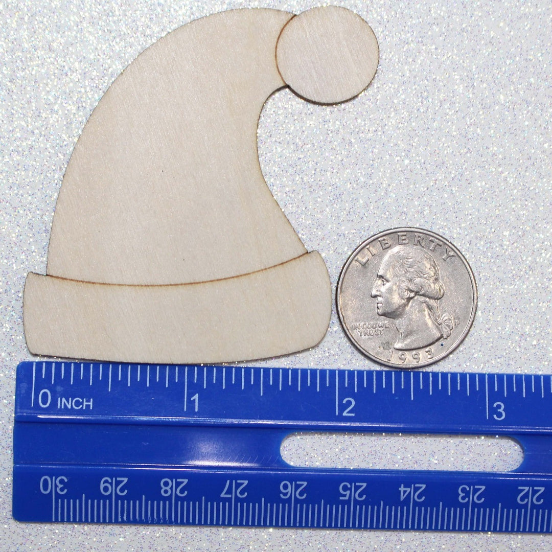 Christmas Santa Claus Hats Laser Wood Cut Shapes Blanks by GlitterLambs.com