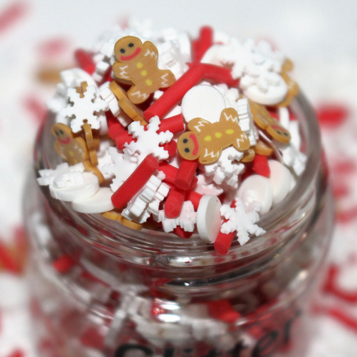 Santa Loves Gingerbread Cookies Christmas Clay Sprinkles by GlitterLambs.com