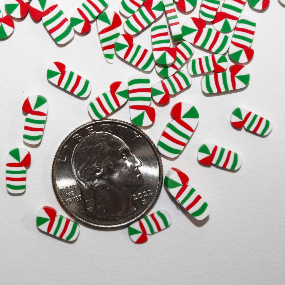Santa's Peppermint Stick Christmas Clay Sprinkles by GlitterLambs.com