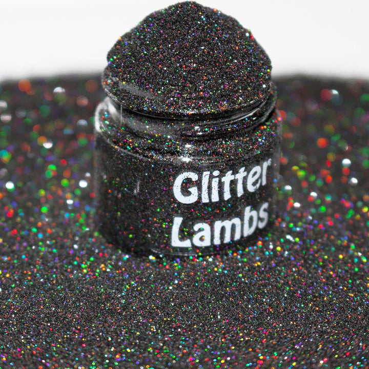 Secret Underground Base Cosmetic Holographic Black Glitter (.004) by GlitterLambs.com