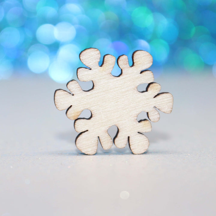 Christmas Snowflakes Ornaments Wood Laser Cut Out Shapes Blanks 1 inch by GlitterLambs.com