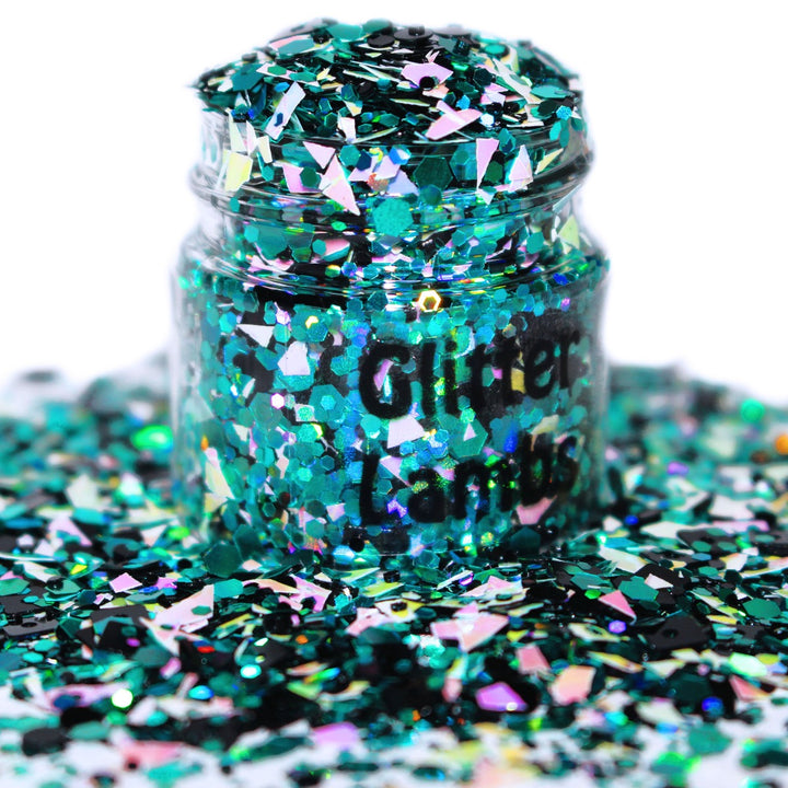 Sucked Into A Computer glitter. Great for crafts, nails, resin, body, hair, etc. 15mL Jar. by GlitterLambs.com