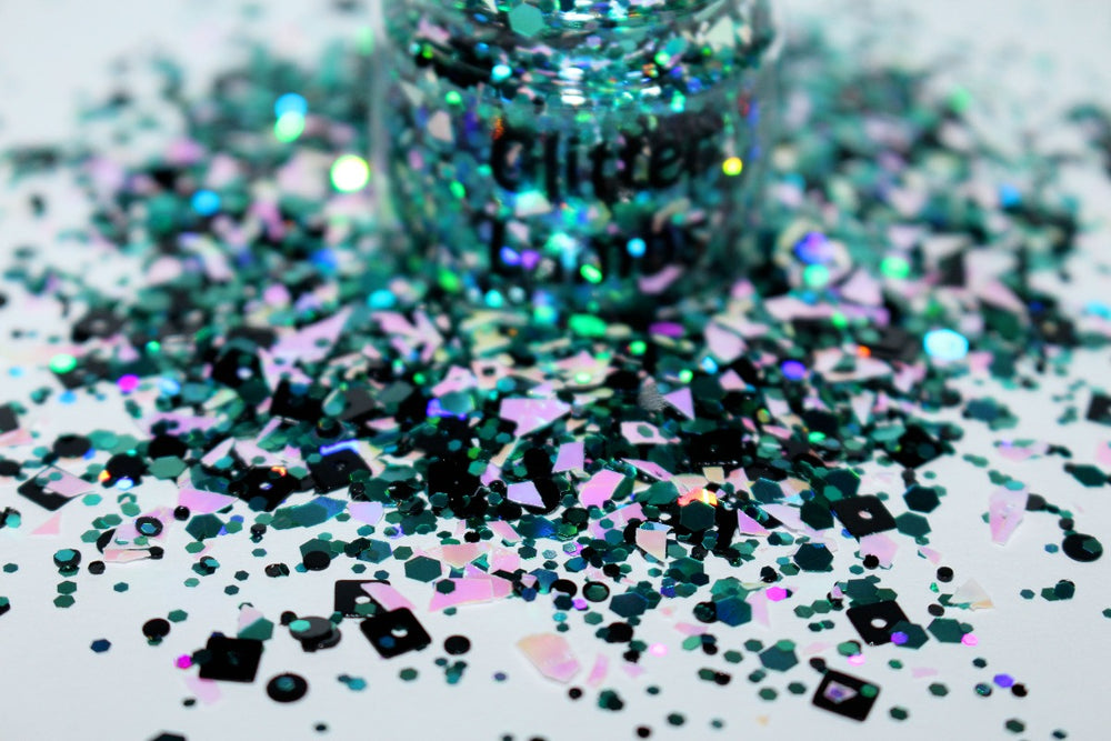 Sucked Into A Computer glitter. Great for crafts, nails, resin, body, hair, etc. 15mL Jar. by GlitterLambs.com