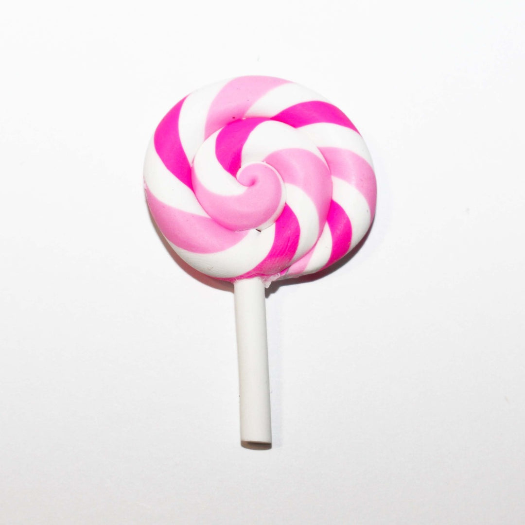 Bubblegum Pink swirl lollipop cabochon