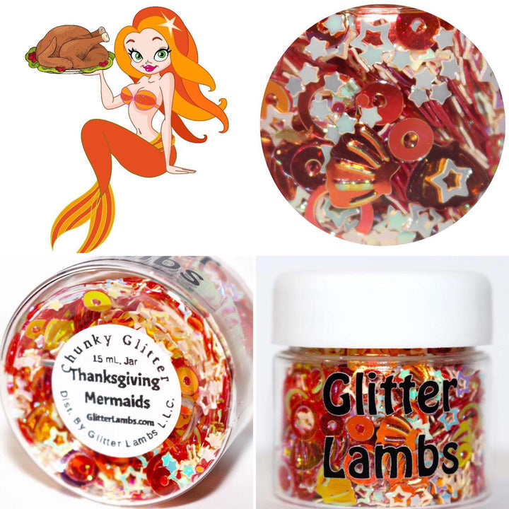 Thanksgiving Mermaids Glitter by GlitterLambs.com