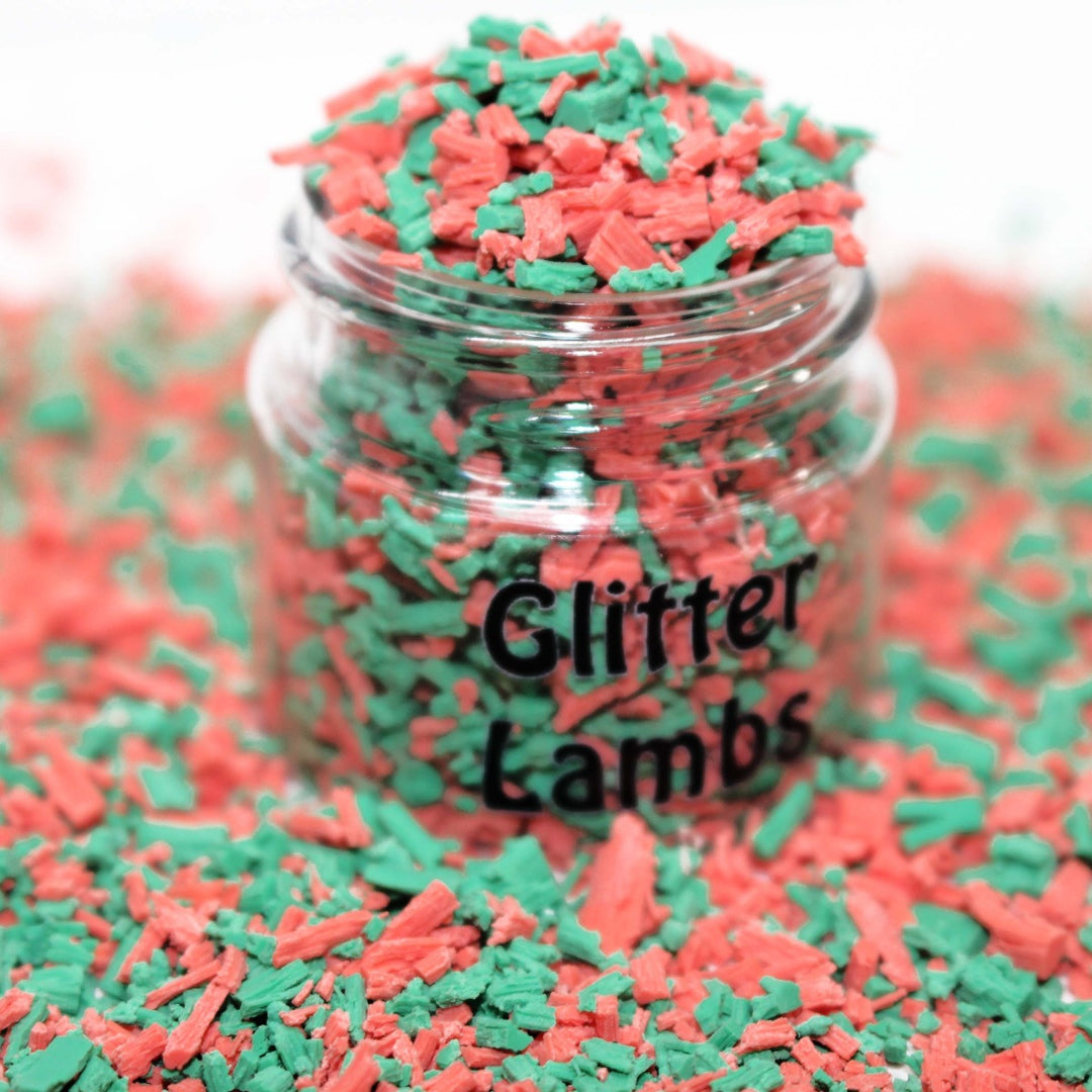 The Elves' Crumble Cake Christmas Clay Sprinkles Red And Green by GlitterLambs.com