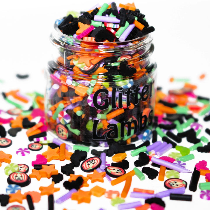 Trick Or Treat Monster Candy Halloween Clay Slices by GlitterLambs.com