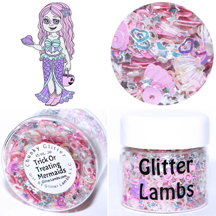 "Trick Or  Treating Mermaids" Halloween Glitter by GlitterLambs.com