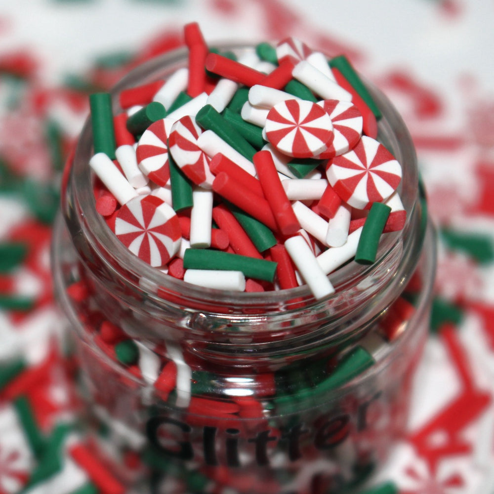 Twisted Peppermint Milkshake Christmas Clay Sprinkles by GlitterLambs.com