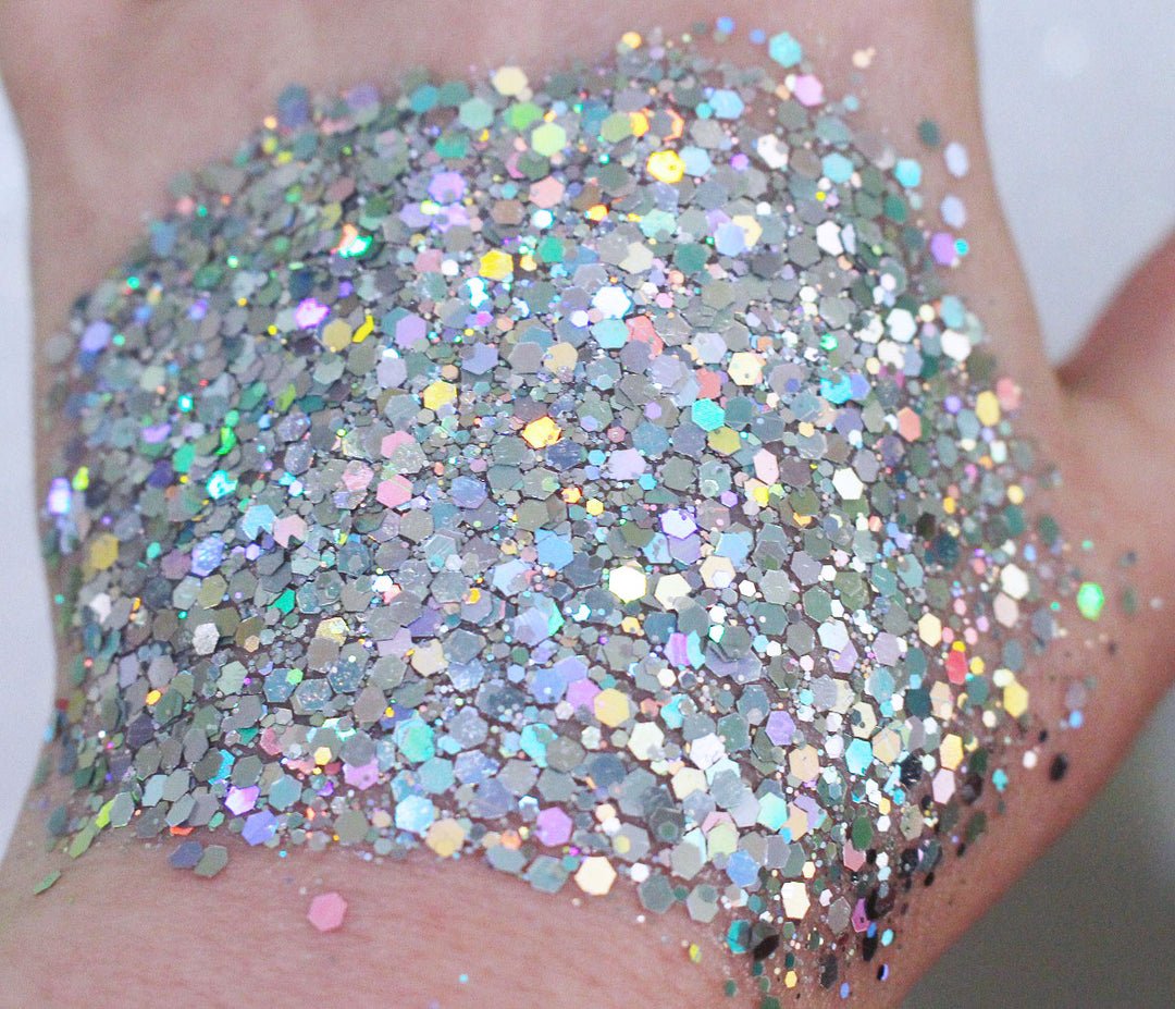 Check Out this Silver Holographic Loose Nail Glitter at the Best Price