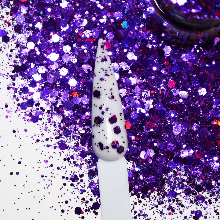 Witches, Witches, Witches purple holographic halloween glitter hex by GlitterLambs.com