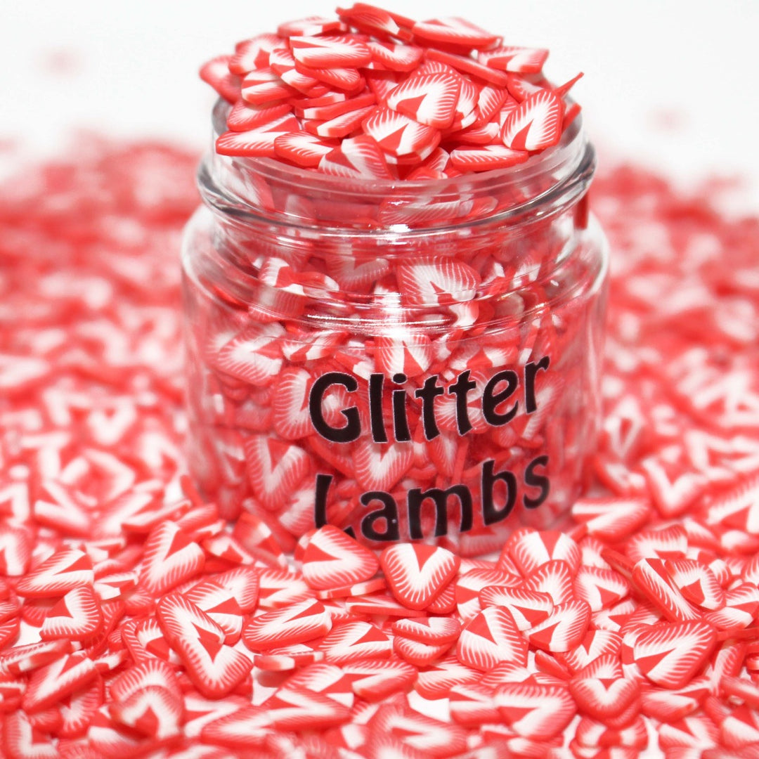 Yummy Strawberries Clay Fake Sprinkles by GlitterLambs.com