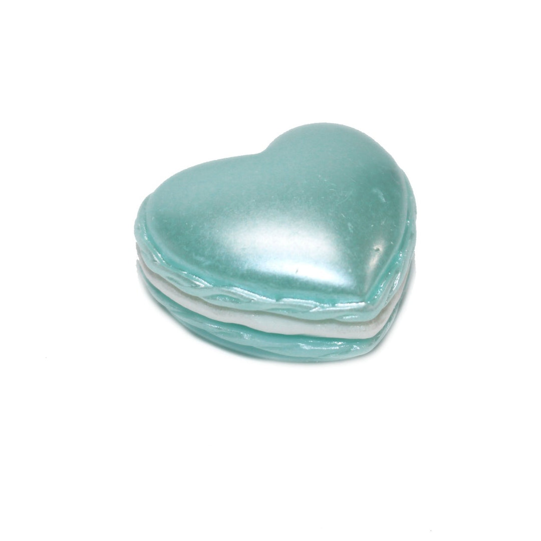Blue Heart Buttercream Macaron Charm by GlitterLambs.com