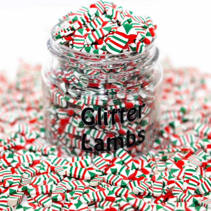 Candy Cane Kisses Christmas Clay Sprinkles by GlitterLambs.com