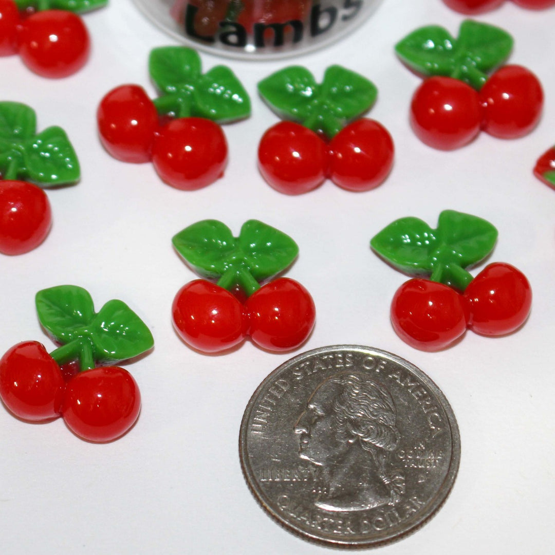 Fake Cherry Cabochons by GlitterLambs.com