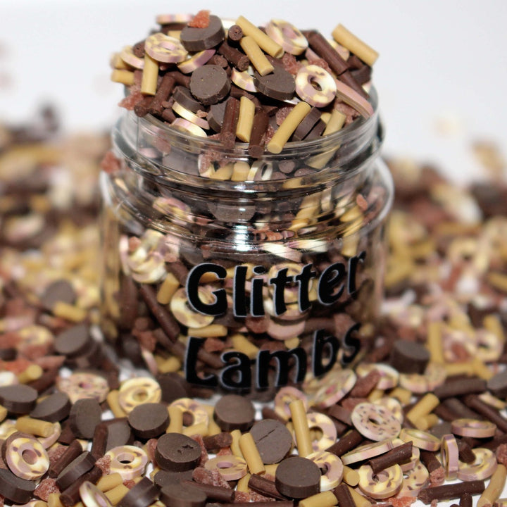Chocolate Chip Snack Mix Clay Sprinkles by GlitterLambs.com