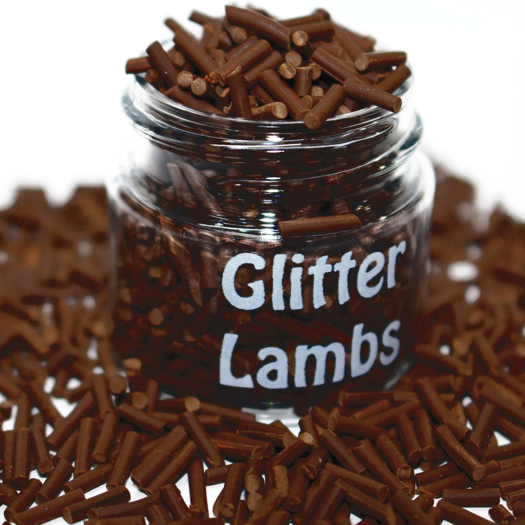 Christmas Fudge Sticks Clay Sprinkles by GlitterLamb.scom Dark Brown