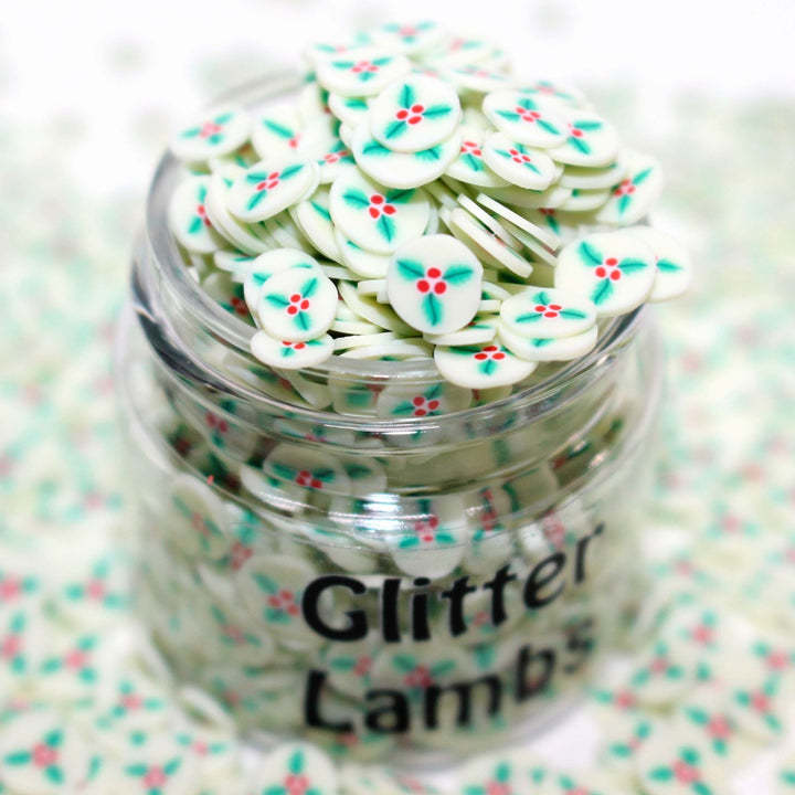 Christmas Holly Clay Sprinkles by GlitterLambs.com