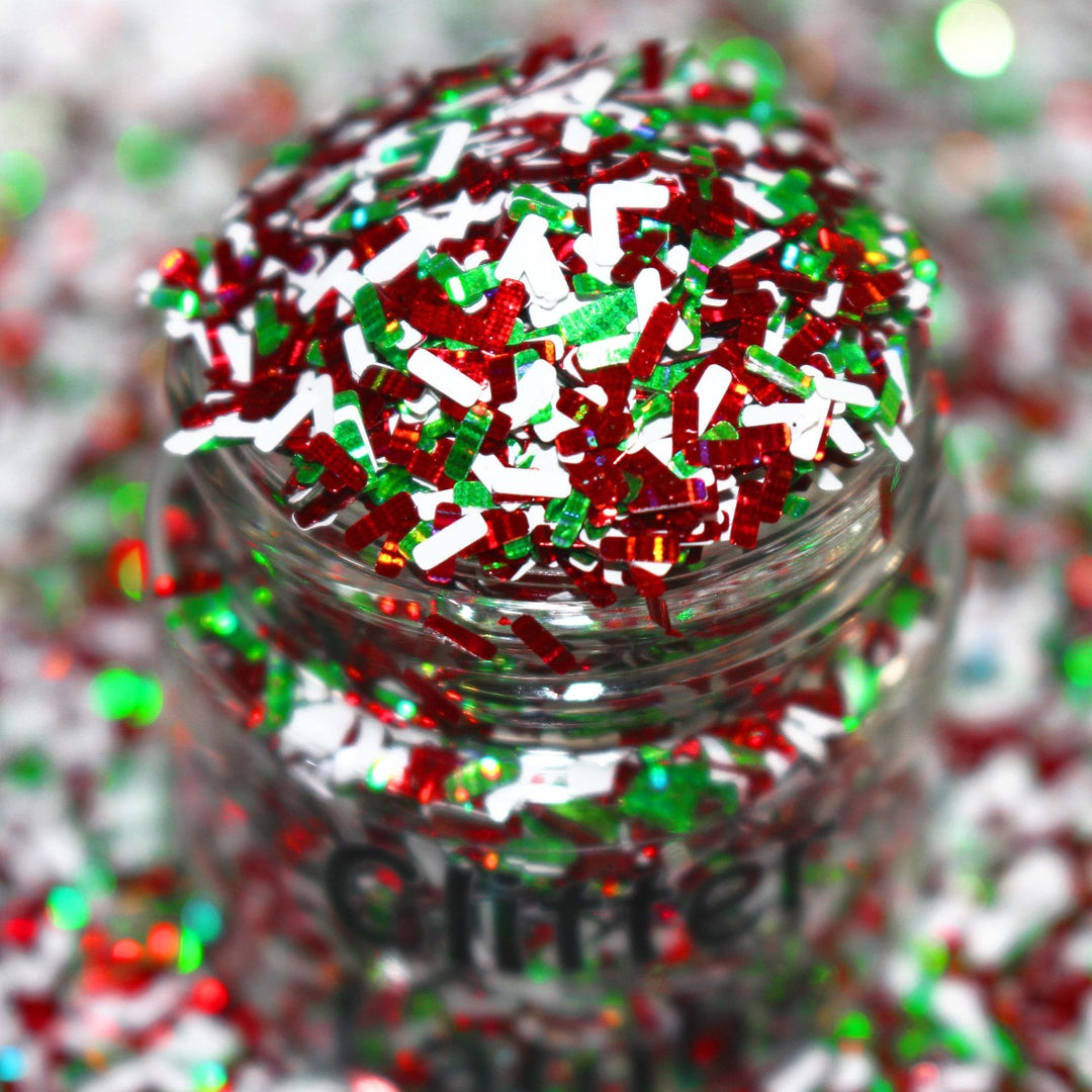 Christmas Ribbon Candy Glitter by GlitterLambs.com