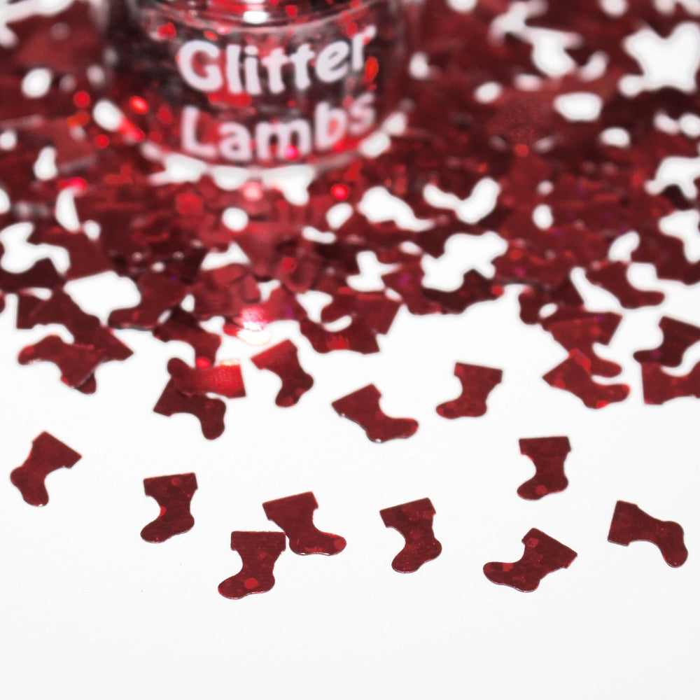 Christmas Stockings Glitter by GlitterLambs.com