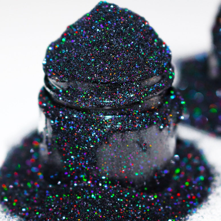 Licorice Glitter by GlitterLambs.com. Black Holographic Glitter