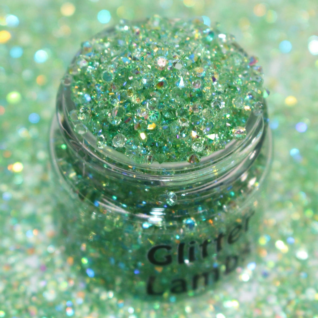 Goblins From Beyond Green Rhinestone Crystal Beads 2mm by GlitterLambs.com