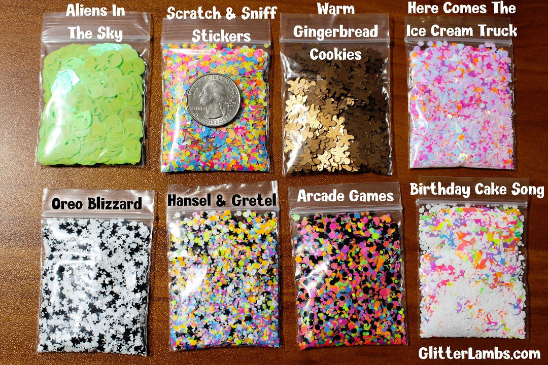 Aliens In The Sky, Scratch And Sniff Stickers, Warm Gingerbread Cookies, Here Comes The Ice Cream Truck, Oreo Blizzard, Hansel & Gretel, Arcade Games, Birthday Cake Song Glitter