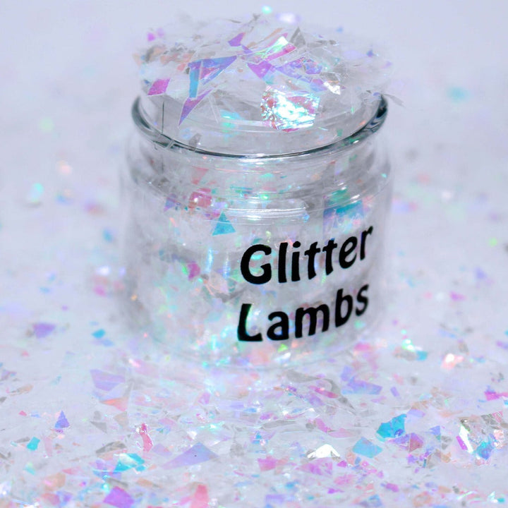 Ice Cube Castle Glitter by GlitterLambs.com Iridescent clear Colorless Translucent Mylar flakes