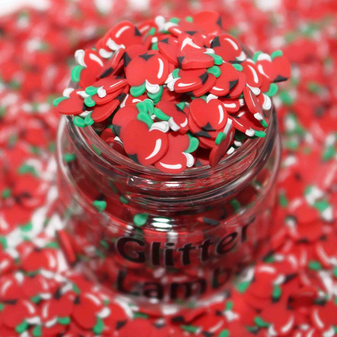 Juicy Red Apples Fake Clay Sprinkles by GlitterLambs.com