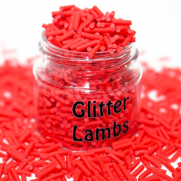 Kringle Candy Red Christmas Clay Sprinkles by GlitterLambs.com