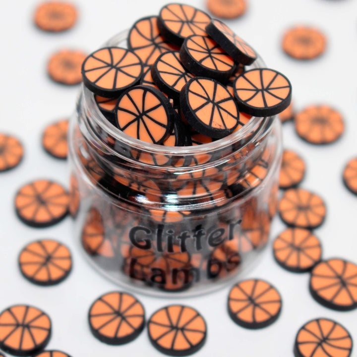 Let's Shoot Some Hoops Basketball Clay Sprinkles Shaker Bits by GlitterLambs.com