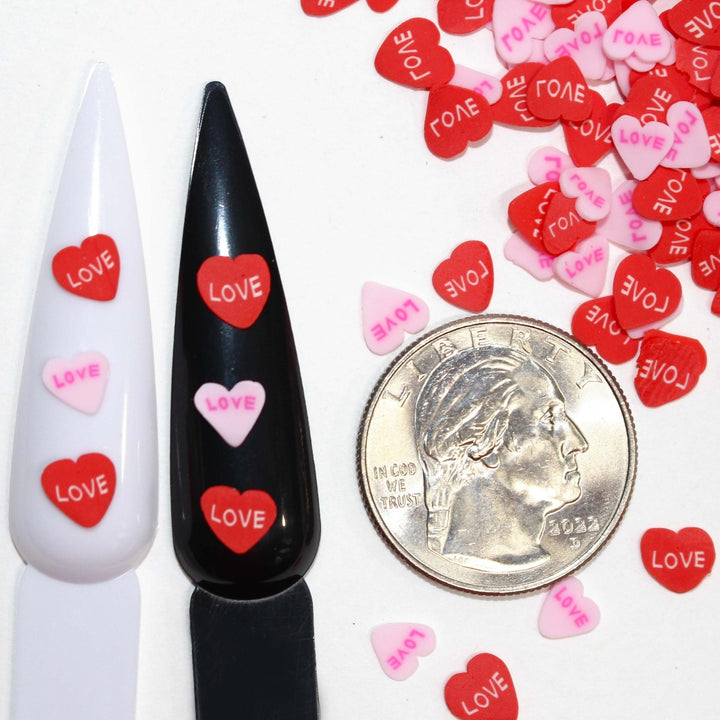 Love Hearts Valentine Clay Sprinkles  by GlitterLambs.com