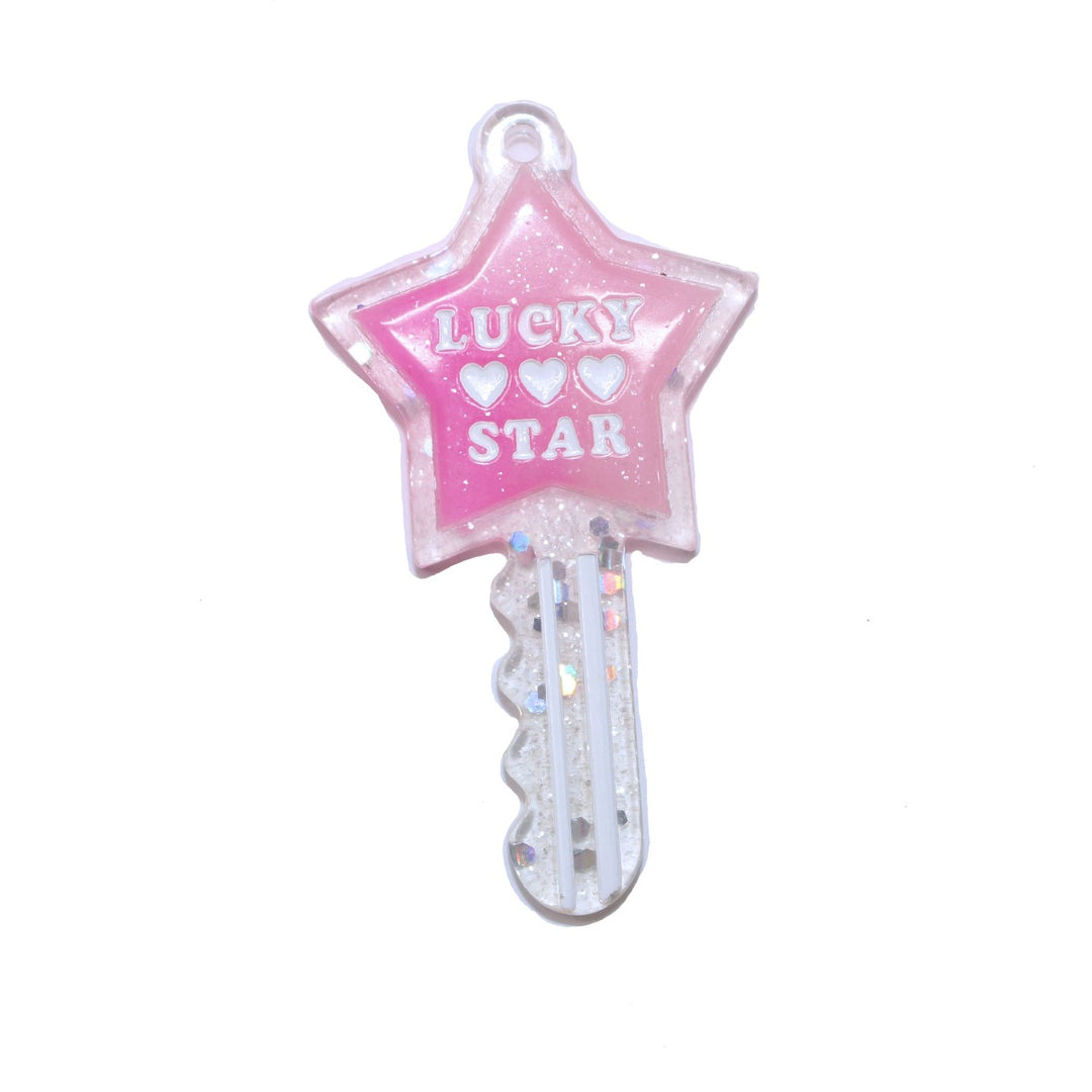 Lucky Star Glitter Key Charm by GlitterLambs.com