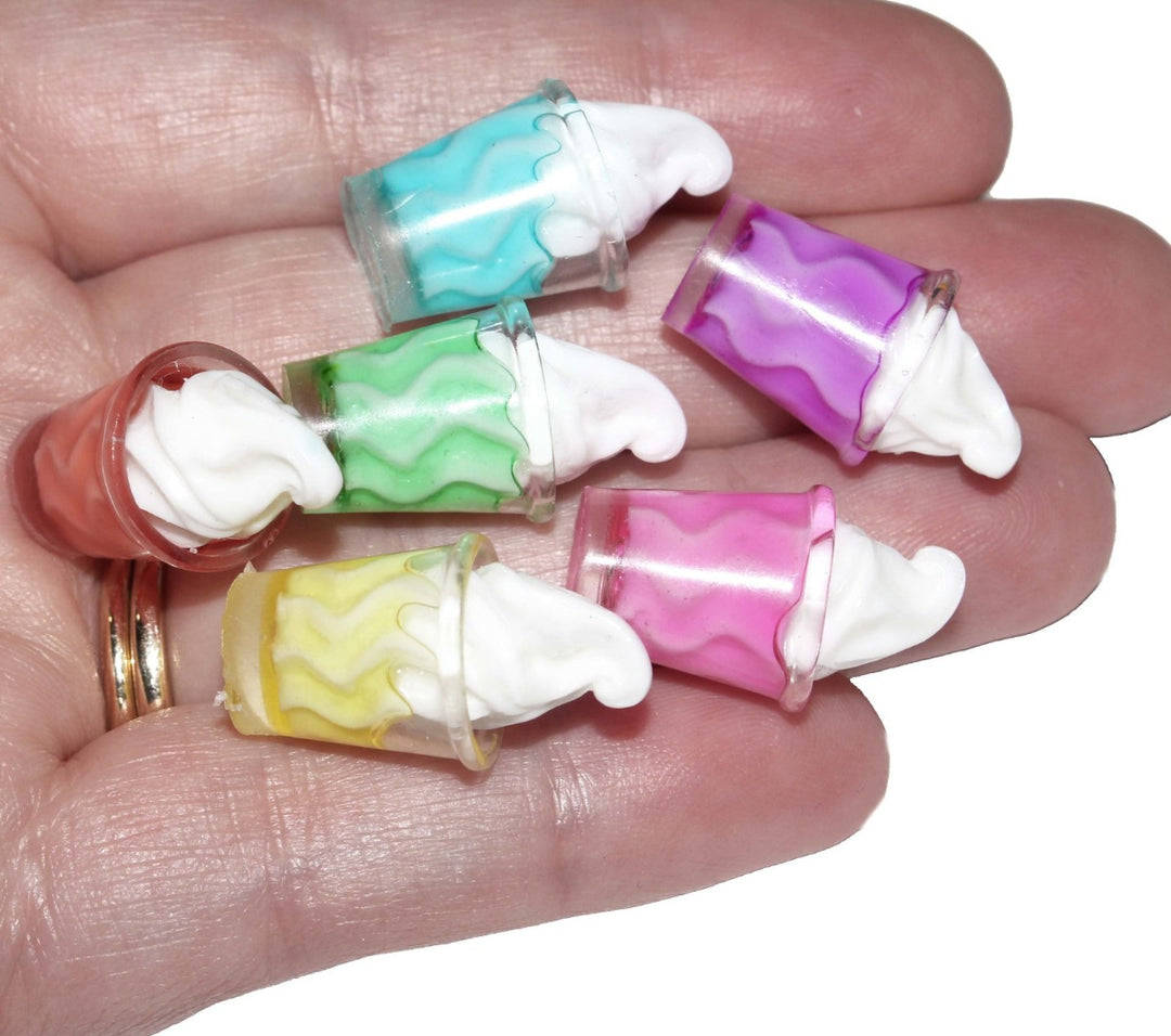 Milkshake miniatures fake food cabochons for slime, diy crafts by GlitterLambs.com