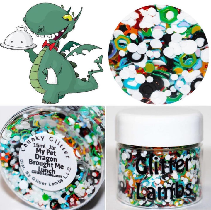 My Pet Dragon Brought Me Lunch Glitter by GlitterLambs.com