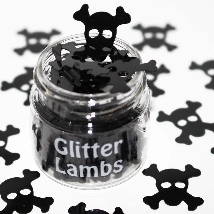 Name Your Poison Halloween Skull Crossbones Glitter by GlitterLambs.com