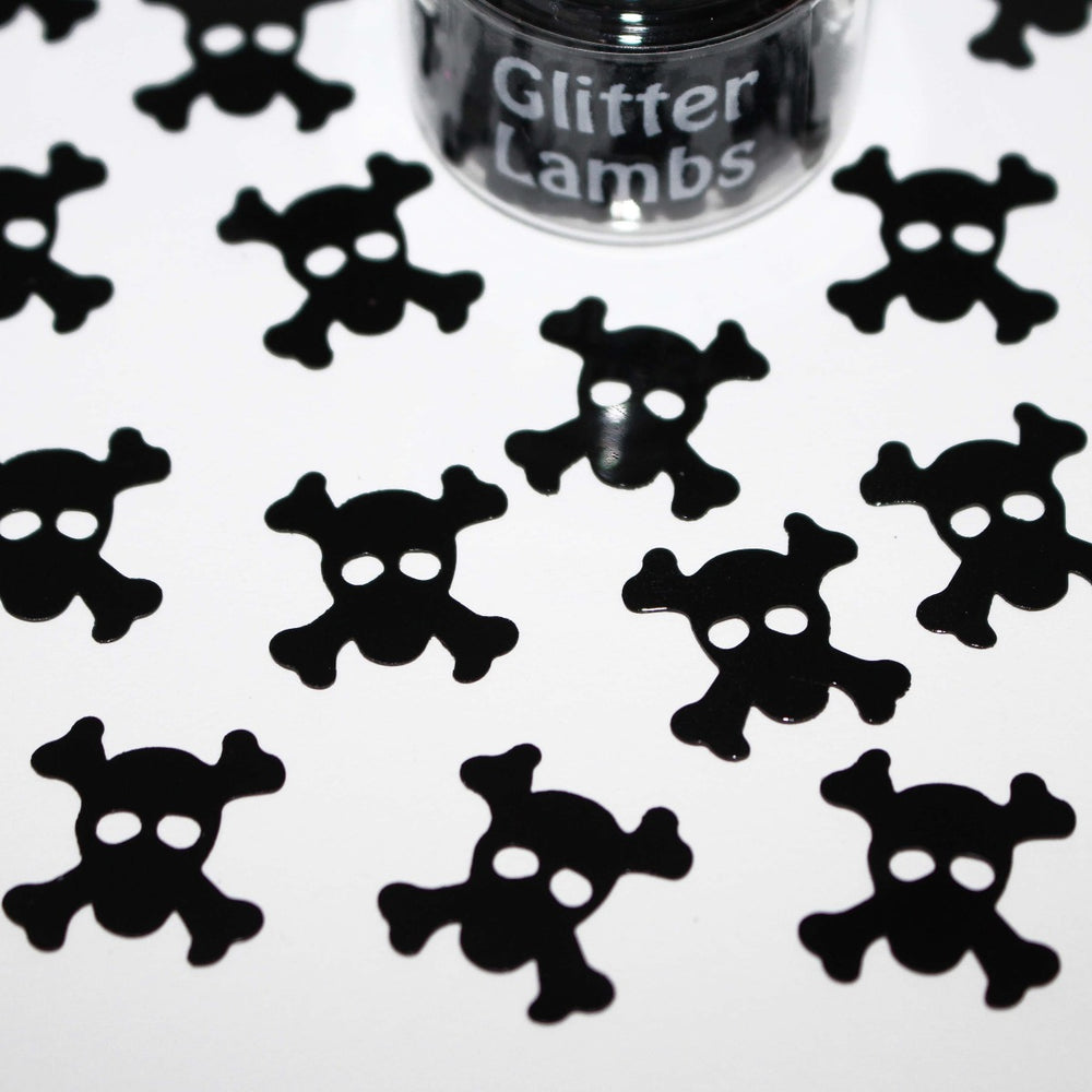 Name Your Poison Halloween Skull Crossbones Glitter by GlitterLambs.com