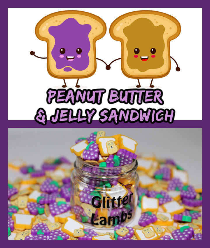 Peanut Butter And Jelly Sandwich clay sprinkles by GlitterLambs.com